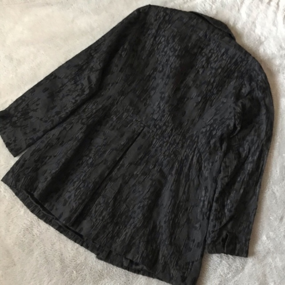 Eileen Fisher water lily Jaquard Chenille Silk Blazer - Picture 7 of 8